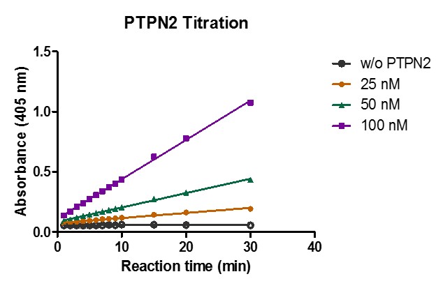 Recombinant PTPN2 protein activity assay.