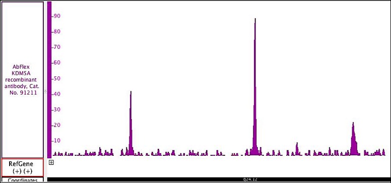 AbFlex<sup>®</sup> KDM5A antibody (rAb) tested by ChIP-Seq.